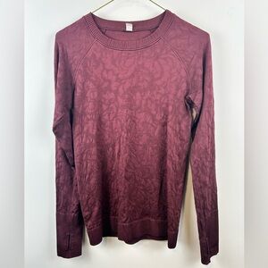 Lululemon Restless Long Sleeve Pullover Garnet Lace Size 8